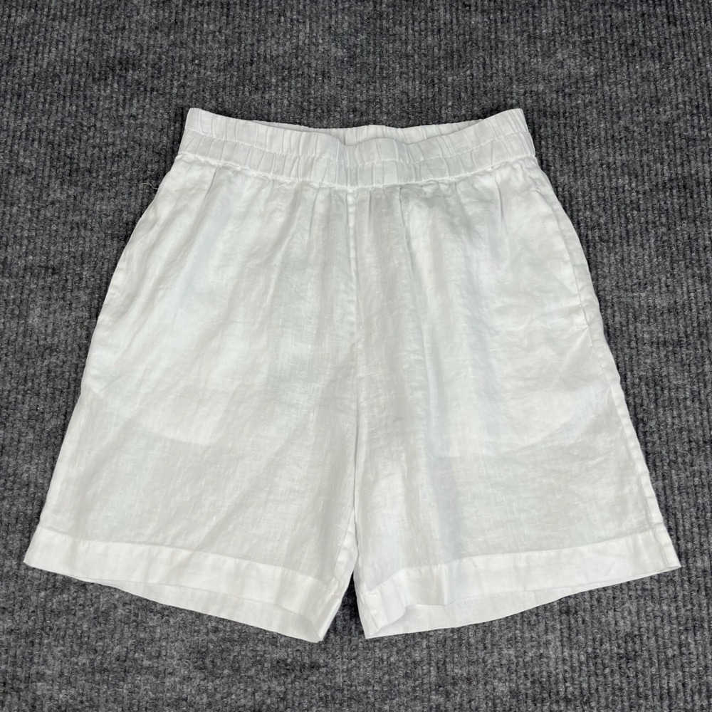 James Perse Bermuda Shorts Womens 1 Linen Pull On Elastic Waist Pockets Resort